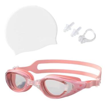 Imagem de Kit Óculos Touca Silicone Protetor Nasal Aurícular Natação Profissiona