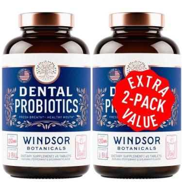 Imagem de Probióticos orais Windsor Botanicals Teeth Gums 3BN CFU 90 comprimidos