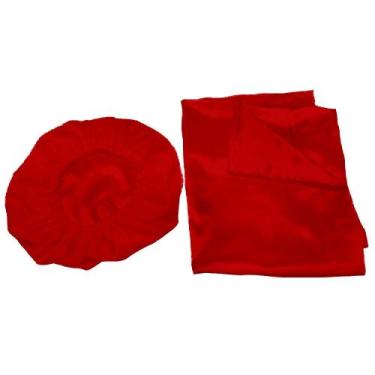 Imagem de Par de Fronhas e Touca Anti Frizz de Dormir em Cetim Toque de Seda  - 