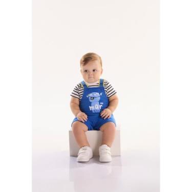 Imagem de Conjunto oMar para Bebê Menino com Body e Jardineira Três e Já, Branco