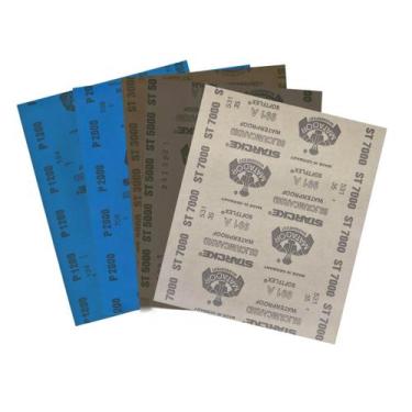 Imagem de Kit lixas d' água polimento automotivo 1200 / 2000 / 3000 / 5000 / 700