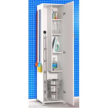 Imagem de Armário Lavanderia Armazenamento Porta Vassoura 1 Porta - Click, Branc