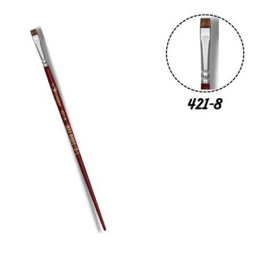 Imagem de Pincel Condor 421-08 Chato Curto Orelha de Boi Cabo Longo