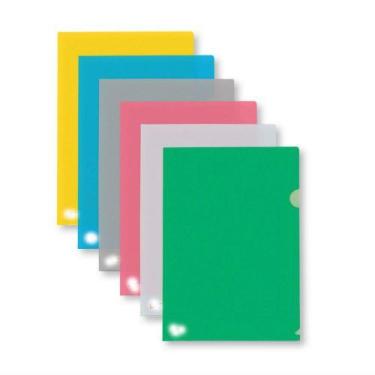 Imagem de Pasta em L Ofício 220x330mm 6 cores diversas Pacote com 10 - Acp Plasc