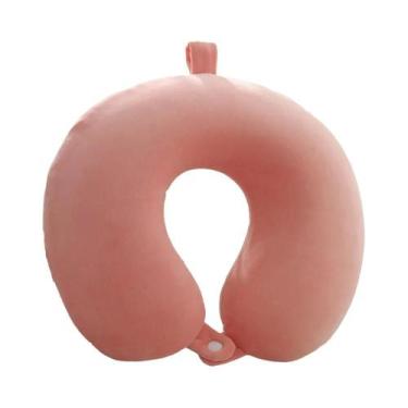 Imagem de Almofada De Pescoço Em Espuma De Memória Em Formato U De Cor Sólida, A