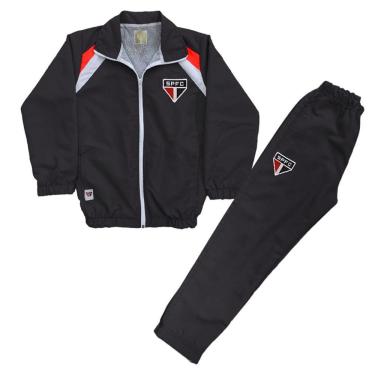 Imagem de Conjunto Agasalho São Paulo Infantil Juvenil Microfibra