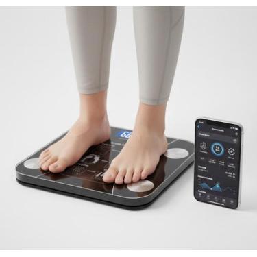 Imagem de Balança Bioimpedância Digital Bluetooth 140kg App Android iOS - Top Ri