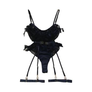 Imagem de Vestido De Noite Sem Mangas Em Renda Floral Para Mulheres, Com Tanga, 