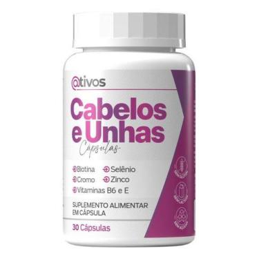 Imagem de Suplementos Cabelo E Unhas 30 Capsulas Ativos, Sem sabor