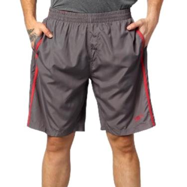 Imagem de Bermuda de Natação, Speedo, Bold, Microfibra com Recortes Contrastantes, tamanho G - Cinza/Vermelho