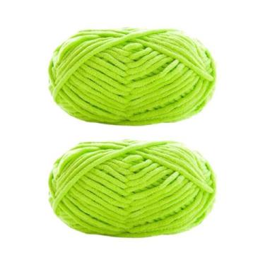 Imagem de Fio De Veludo Grosso 2 Peças 50g Cada Lã Chenille Macia Para Tricô Art