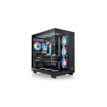 Imagem de Gabinete Gamer Thermaltake View 380 XL TG, Mid-Tower, 2x Painéis de Vidro, 4x FANs 120mm ARGB, Preto - CA-11E-00M1WN-00