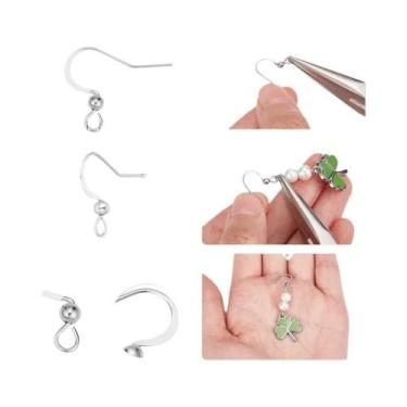 Imagem de Ganchos De Brinco De Aço Titânio 0.8mm (100 Peças) Hipoalergênicos Com