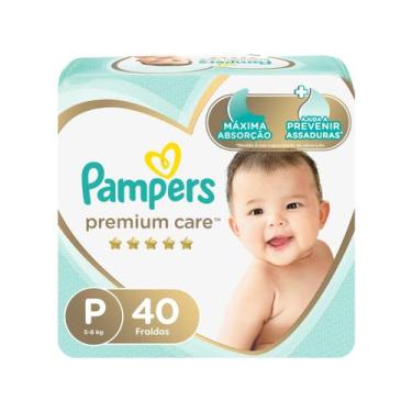 Imagem de Fralda Pampers Premium Care Nova Mega Tamanho P 40 Unidades, P, 40