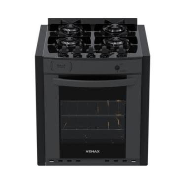 Imagem de Fogao de Embutir 4 Bocas Venax Gaudi Prisma Vitreo Bl Grafite Gas Glp,