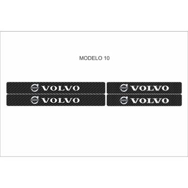 Imagem de Soleira Automotiva para Portas Kit 4 Adesivos Volvo Compatível com Diversos Veículos An...