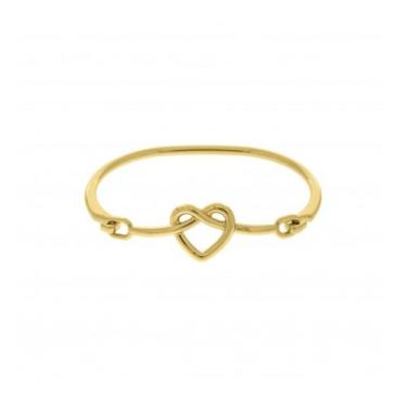 Imagem de Bracelete dourado nó coração verniz italiano - RNBIJU