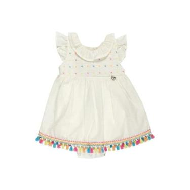 Imagem de Macacão Curto Bebê Menina Anjos Baby, P, Off white