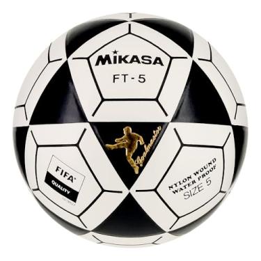 Imagem de Bola de futebol Mikasa FT5 Goal Master, preta/branca, tamanho 5