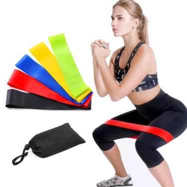 Imagem de Kit Mini Band Faixa Elástica Circular 5 Intensidades Yangfit