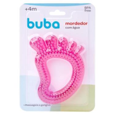Imagem de Mordedor Com Água Pezinho Buba Rosa 4M