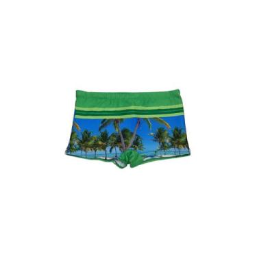 Imagem de Sunga Boxer Estampada Infantojuvenil Moda Praia Verão - Corpo dourado 
