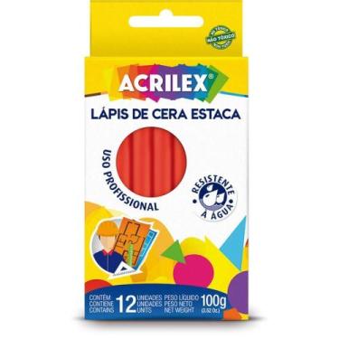 Imagem de Lápis de Cera Estaca Vermelho Acrilex