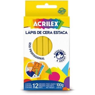 Imagem de Lápis de Cera Estaca Amarelo Acrilex