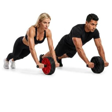 Imagem de Roda Abdominal Dupla Antiderrapante Fitness Para Academia Casa e Trein