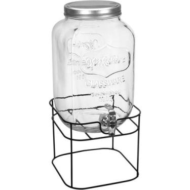 Imagem de Refresqueira Home&Co 45x21x21cm Vidro Transparente 8L Utensílio de Mes