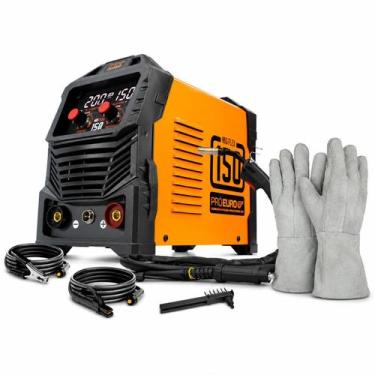 Imagem de Kit Máquina de Solda MIG 150 Bivolt Sem Gás com Luva de Raspa Pró Euro