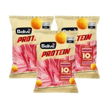 Imagem de Kit Salgadinho Presunto Protein Sem Glúten Sem Lactose - Belive 3 Unid
