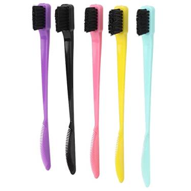 Imagem de Pente escova de cabelo dupla face, pente escova de borda dupla 2 em 1 ferramentas de maquiagem para uso de maquiagem cosmética