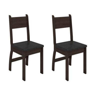Imagem de Conjunto com 2 Cadeiras Milano Amêndoa e Preto