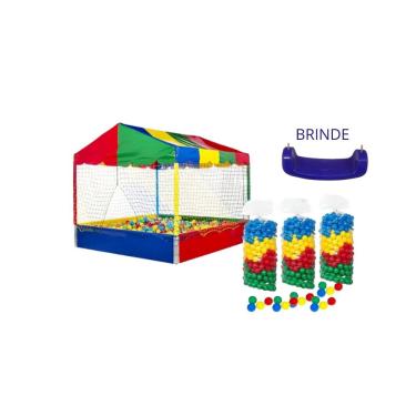 Imagem de Piscina 1,5 X 1,5 - colorida -Toca Brinquedo Parque Infantil Criança Diversão Brinquedo Anti Estresse + 1500 bolinhas + brinde - balanço prancha