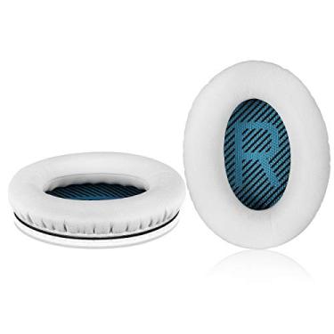 Imagem de Almofadas de ouvido de substituição QC25, kit de almofada de ouvido para Bose Quiet Comfort 25, QuietComfort 15, QC35, QC 2, Ae2, Ae2i, Ae2w, Sound True, Sound Link (apenas orelha redonda), Branco