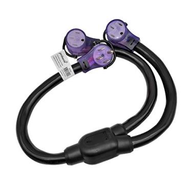 Imagem de Parkworld Adaptador divisor 692095 RV 50 AMP 14-50P plugue macho para conector fêmea duplo 14-50R 3FT (preto)