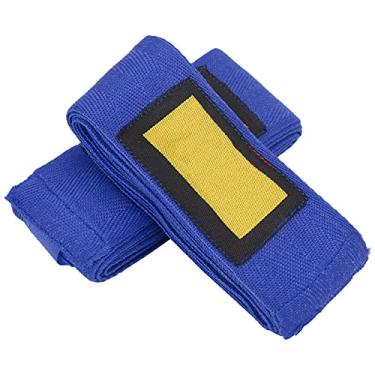 Imagem de SPYMINNPOO Bandagem de boxe, 1 par de faixas de mão de boxe de algodão, Muay Thai, artes, elásticas, para homens e mulheres (azul)