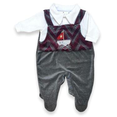 Imagem de Macacão Bebê Menino Plush Inverno Luxo Super Quente Frio