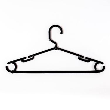 Imagem de Kit 50 Cabides Adulto Cavado preto