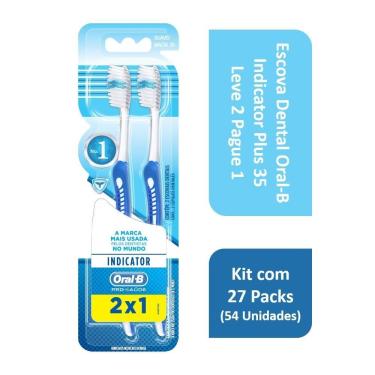 Imagem de Kit Escova Dental Oral-B Indicator Plus 35 L2P1 com 27 Packs