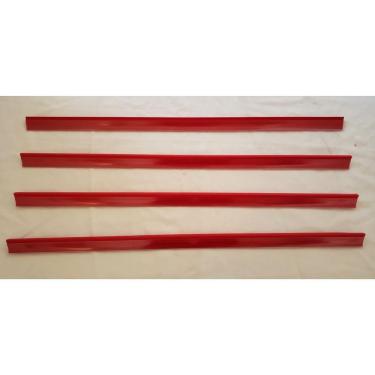 Imagem de Porta Etiqueta Bandeja Ponta Gondola LX 78 cm Vermelho KIT50