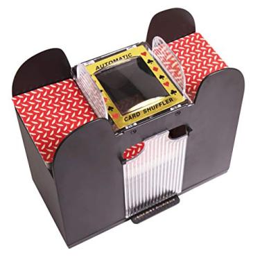 Imagem de Embaralhador de cartas automático – embaralhador de cartas alimentado por bateria para jogos de cartas em casa, como Uno Poker Blackjack Omaha e Baccarat | Fácil de usar, embaralhe automaticamente até 6 decks ao mesmo tempo