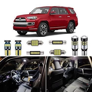 Imagem de AUTOGINE Kit de luzes LED interiores brancas de 16 peças para Toyota 4Runner 2010 2011 2012 2013 2014 2015 2016 2017 2018 2019 2020 2021 Super Bright 6000K Interior lâmpadas LED pacote + ferramenta de instalação