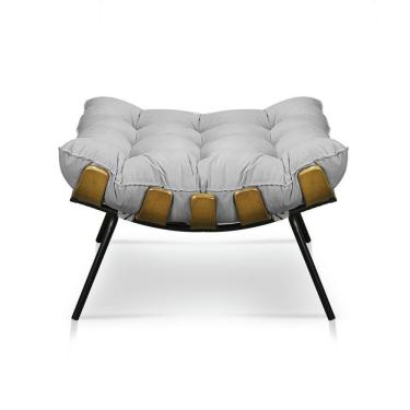 Imagem de Puff Costela Decorativo Sala E Escritório Suede Cinza