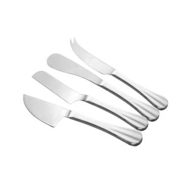 Imagem de Conjunto 4 Facas Aço Inox Para Queijos Positano Prata Lyor