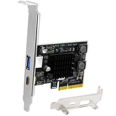 Imagem de FebSmart 1 x USB-A e 1 x USB-C 10 Gbps portas PCIE USB 3.1 Gen 2 Card para Windows Server, 7.8, 8.1, 10(32/64), Mac OS 10.9.x, 10.10.x,10.12.x,10.13.x,10.14.x,10.15.x,10.15.x,10.15.x,10.15.x. X-Build