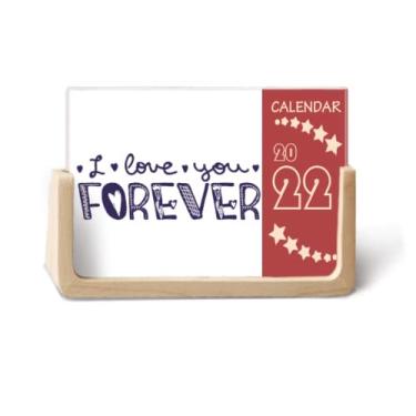 Imagem de Agenda de mesa Love You Forever estilo 2022 com citação fofa para 12 meses