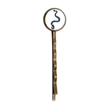 Imagem de Animal Black Snake Sketch Pattern Retro Metal Hair Bobby Pin Headwear