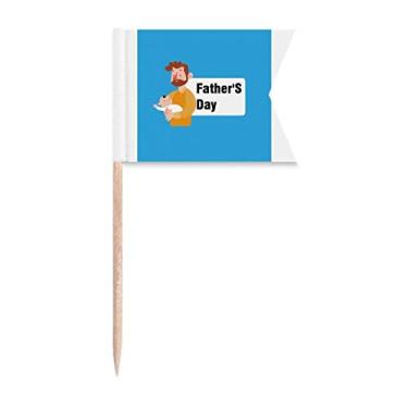 Imagem de Presente Art Déco para Dia dos Pais, Great Silence, bandeiras de palito de dente, marcações de rotulagem para festas, bolos, alimentos, placa de queijo